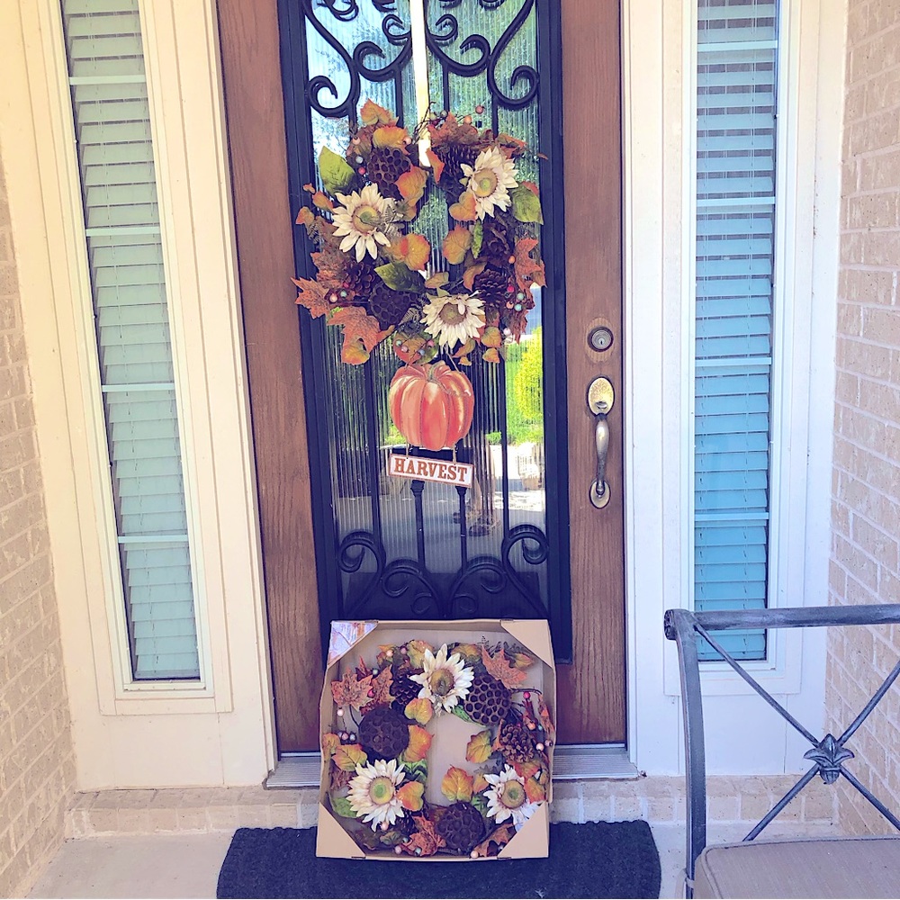 NWT Faux Autumn Wreath for Front Door Harvest Wreath Fall Decor